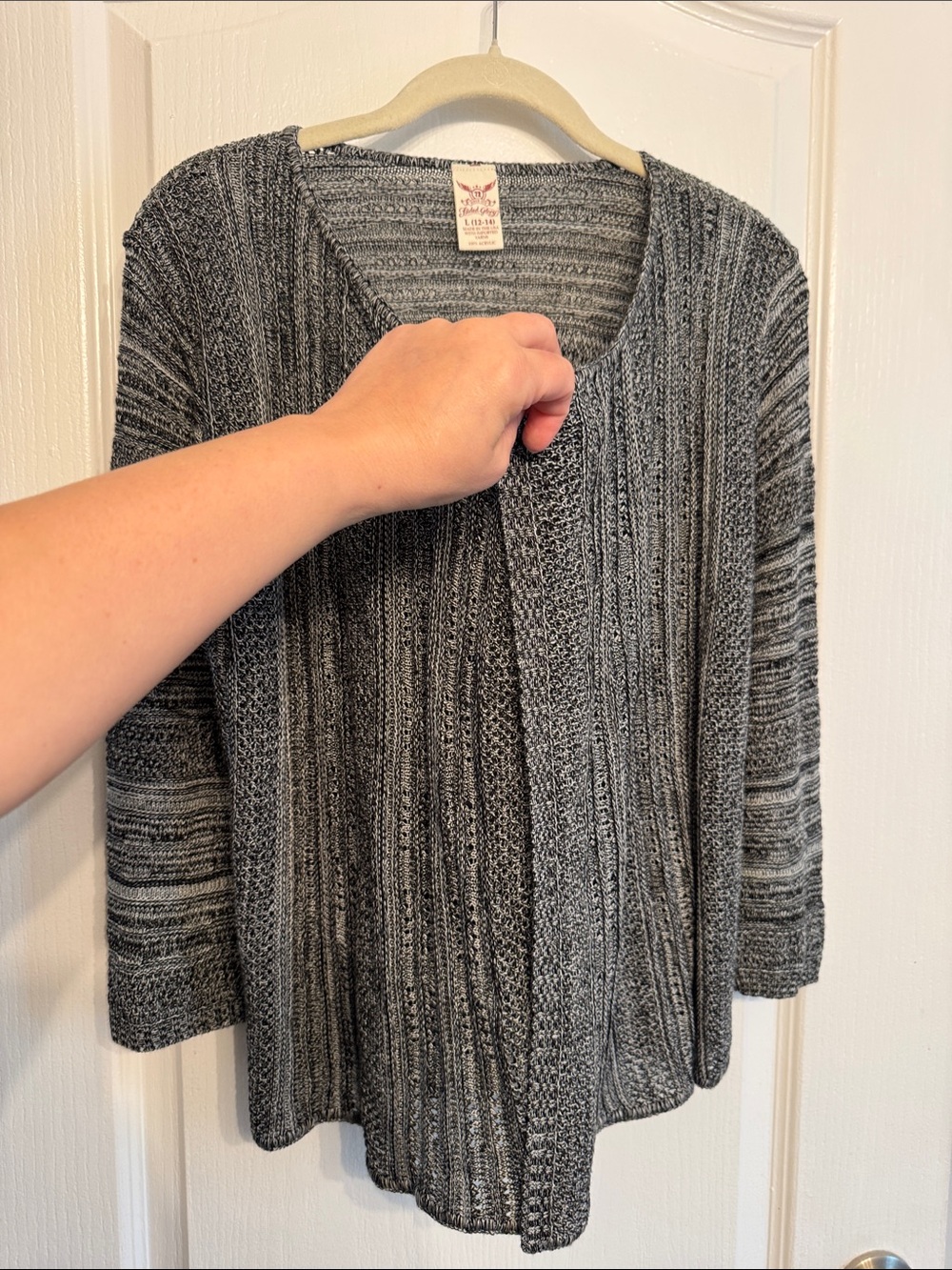 Faded Glory Marled Gray Open-Front Cardigan